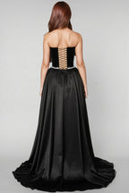 Eustace Black Strapless Evening Maxi Dress