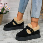 Fashionable Plush Flat Stylish Cozy NonSlip Round Toe Snow Boot