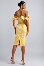 Joni One-Shoulder Jacquard Midi Dress