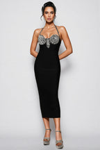 Shea Halter Diamond Bandage Maxi Dress