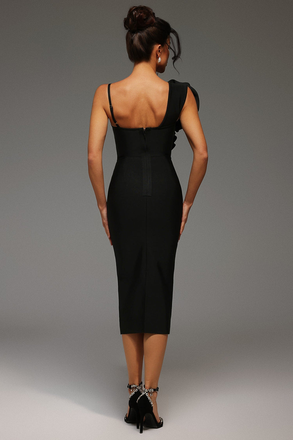 Halter Flowers Bandage Midi Dress