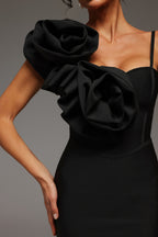 Halter Flowers Bandage Midi Dress