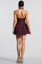 Sable Halterneck Crystal Sequin Mini Dress