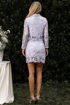Jaclk Long Sleeves Hollow Lace Two-Piece Set