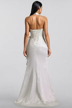Mirisan Halter V-Neck Flowers Flounce Maxi Dress