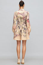 Eliza Single-Breasted Printed Mini Dress