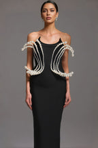 Milla Dimensional Pearl Bandage Maxi Dress