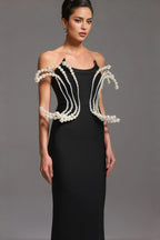 Milla Dimensional Pearl Bandage Maxi Dress