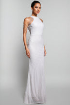 Solend Neckline Sequin Fishtail Maxi Dress