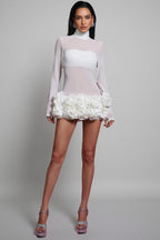 Willia Long Sleeve Flowers Mini Dress