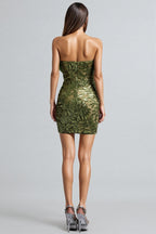 Karena Sequined Plunge Mini Dress