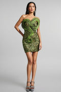 Karena Sequined Plunge Mini Dress