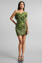 Karena Sequined Plunge Mini Dress