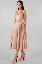 Josia Rhinestone Sleeveless Midi Dress