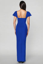 Gloria Blue Diamond Bandage Maxi Dress