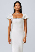 Niall Diamond Bandage White Maxi Dress