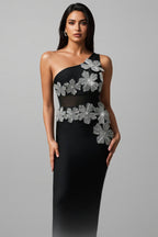Revits Diamond Flowers Bandage Maxi Dress