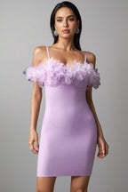 Yoril Sleeveless Flowers Bandage Mini Dress