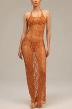 Zimino Orange Cutout Bikini Three Piece Set