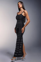 Hollow Diamond Bandage  Maxi Dress