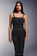Hollow Diamond Bandage  Maxi Dress