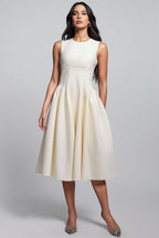 Vespet Fold Close-fitting Sleeveless Midi Dress
