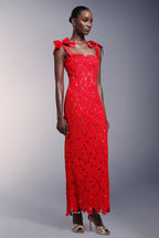 Bows Lace Sleeveless Maxi Dress