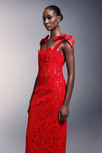 Bows Lace Sleeveless Maxi Dress