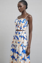 Embet Floral Print Puffy Sleeve Maxi Dress Set