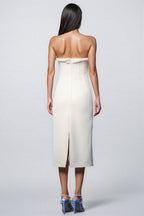 Quinety Strapless Hollow Midi Dress