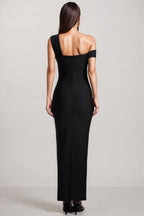 Zinnilk One Shoulder Diamond Bandage Maxi Dress