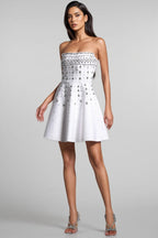Kaelht Strapless Diamond Bandage Mini Dress