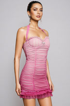 Rode Sleeveless Bowknot Folds Mini Dress