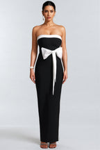 Lala Bandage Strapless Bow Maxi Dress