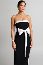 Lala Bandage Strapless Bow Maxi Dress