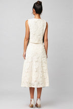 Dixie V-Neck Sleeveless Flowers Top Midi Dress Set