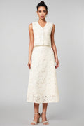 Dixie V-Neck Sleeveless Flowers Top Midi Dress Set