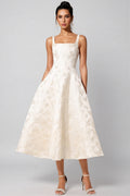 Perrine Halter Jacquard Midi Dress