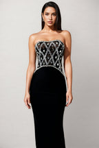 Mio Sleeveless Diamond Bandage Maxi Dress