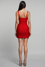 Serela Hollow Out Flowers Bandage Mini Dress