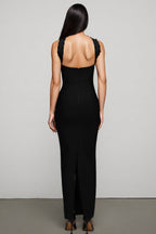 Nyralk Sleeveless Pearl Bandage Maxi Dress