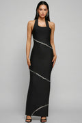 Conrad Halter Diamond Maxi Dress