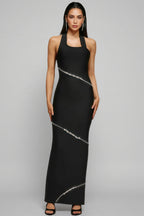 Conrad Halter Diamond Maxi Dress