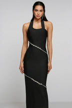 Conrad Halter Diamond Maxi Dress