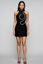 Flor Halter Sleeveless Diamond Bandage Mini Dress