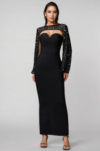 Trudie V-Neck Sleeveless Diamond Maxi Dress