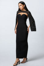 Trudie V-Neck Sleeveless Diamond Maxi Dress