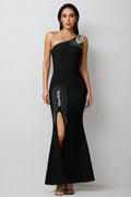 Eloise Sleeveless Diamond Slit Bandage Maxi Dress