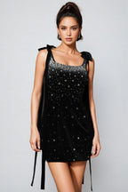 Rayner Sleeveless Bow Diamond Mini Dress