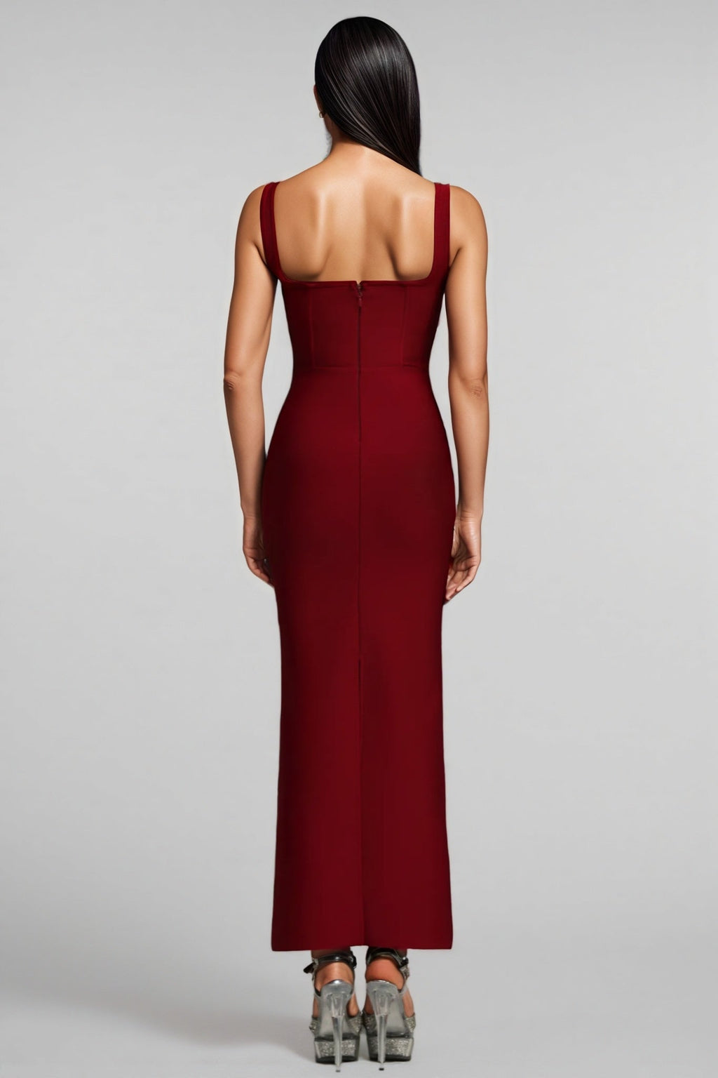 Rykert Sleeveless Diamond Bandage Maxi Dress